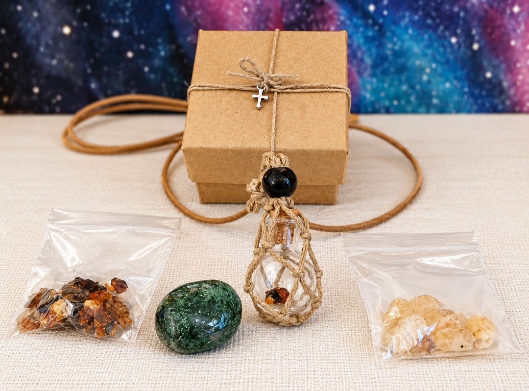 The Gifts of the Magi Necklace Set packaging and necklace